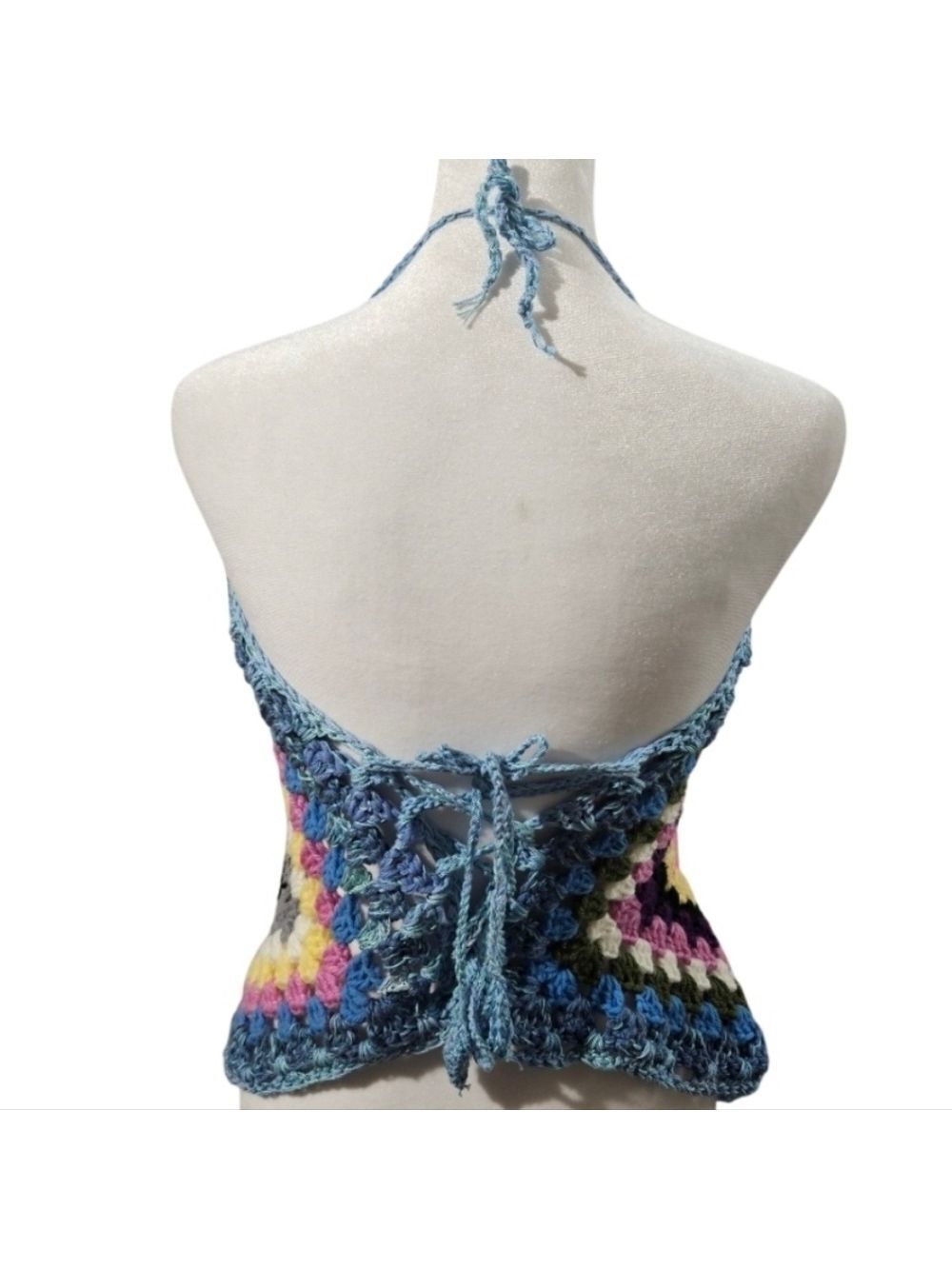 Handmade Crochet Granny Square Top Skirt Shawl Scarf Hat - Picture 7 of 17